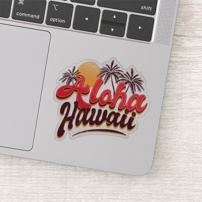 Aloha Hawaii Custom-Cut Vinyl Stickers (Detail)