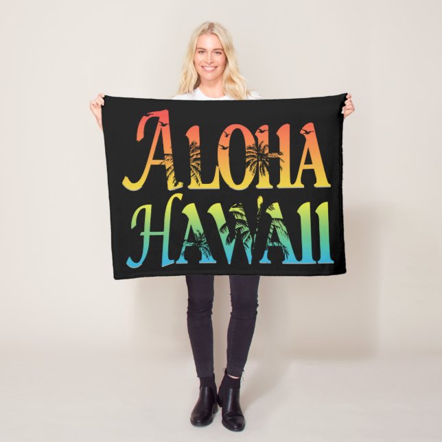 Aloha Hawaii Fleece Blanket (In Situ)