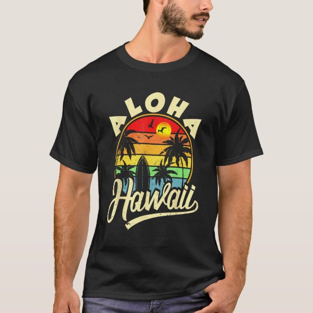 Aloha Hawaii  Hawaiian Beach Family Vacation Summe T-Shirt (Front)