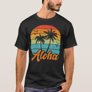 Aloha Hawaii Hawaiian Island  Palm Tree Beach Suns T-Shirt