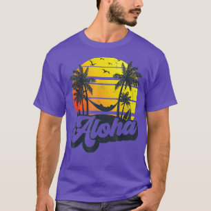 Aloha Hawaii Hawaiian Island  Palm Trees Beach Vac T-Shirt