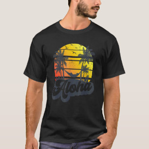 Aloha Hawaii Hawaiian Island  Palm Trees Beach Vac T-Shirt