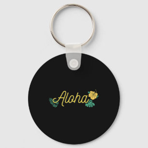 Aloha Hawaii Hawaiian Island Tropical Hibiscus Flo Key Ring