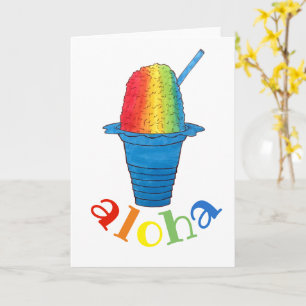 ALOHA Hawaii Hawaiian Rainbow Shave Shaved Ice Card