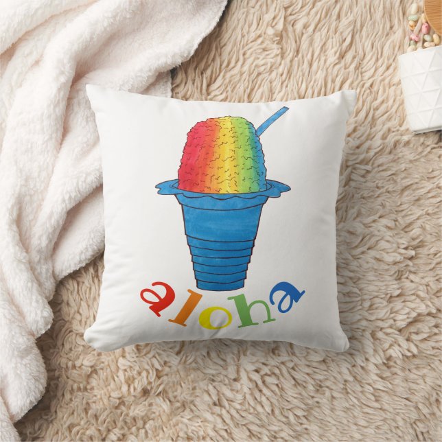 ALOHA Hawaii Hawaiian Rainbow Shave Shaved Ice Cushion (Blanket)