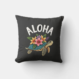 Aloha Hawaii Hawaiian-Shirt Turtle Hibiscus Kids G Cushion
