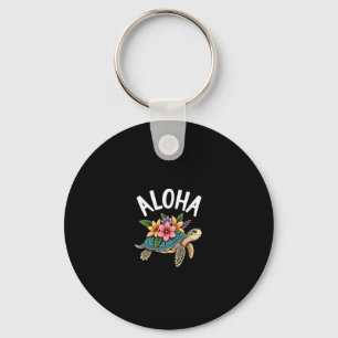 Aloha Hawaii Hawaiian-Shirt Turtle Hibiscus Kids G Key Ring