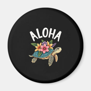 Aloha Hawaii Hawaiian-Shirt Turtle Hibiscus Kids G Magnet