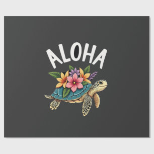 Aloha Hawaii Hawaiian-Shirt Turtle Hibiscus Kids G Wrapping Paper