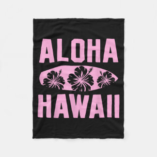 Aloha Hawaii Hawaiian Summer Tropical Gift Fleece Blanket