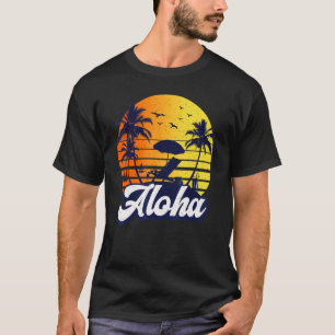 Aloha Hawaii Hawaiian Sunset Beach Retro T-Shirt