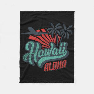 Aloha Hawaii Hawaiian Tee Beach Vacation Costume L Fleece Blanket