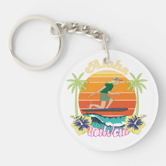 Aloha Hawaii Hibiscus Flowers Key Ring