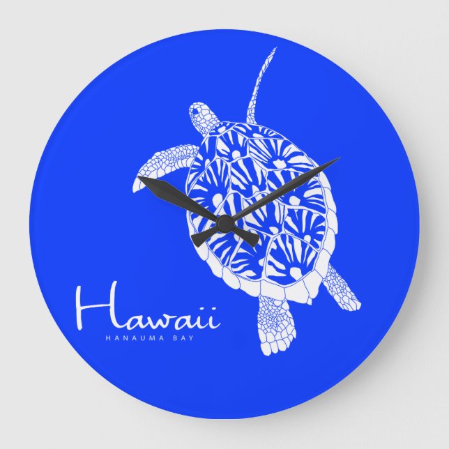 Aloha Hawaii Honu Turtle Large Clock (Front)