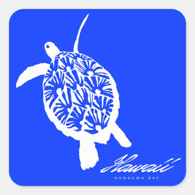 Aloha Hawaii Honu Turtle Square Sticker (Front)