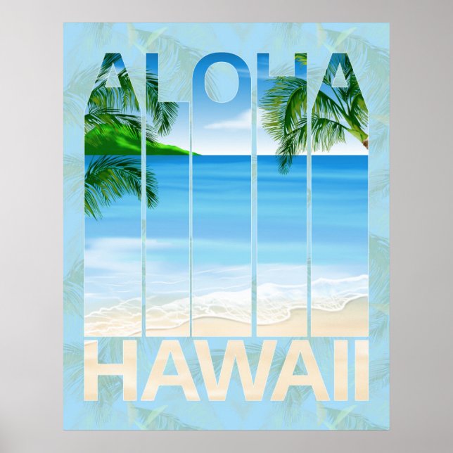 Aloha Hawaii Island Beach Poster (Front)