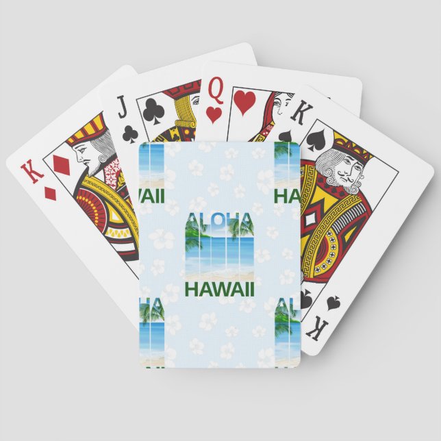 Aloha Hawaii Island Summer Beach Playing Cards (Back)
