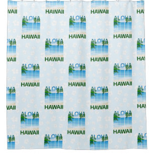 Aloha Hawaii Island Summer Beach Shower Curtain