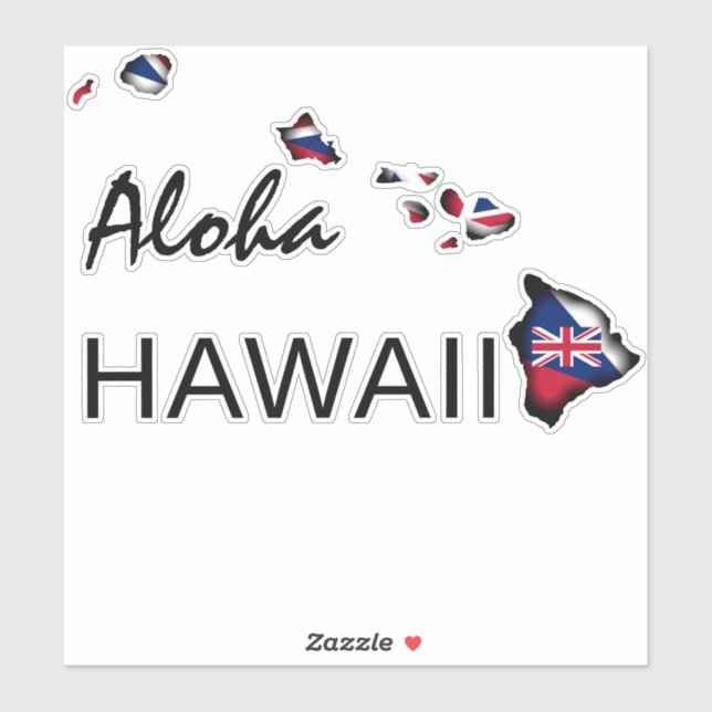 ALOHA - HAWAII ISLANDS HI Flag BLK (Sheet)