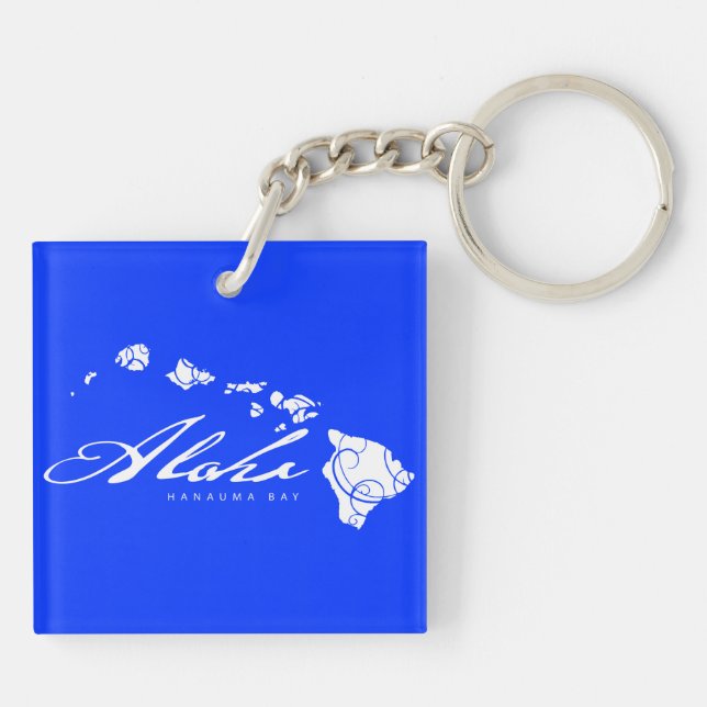 Aloha Hawaii Islands Key Ring (Back)