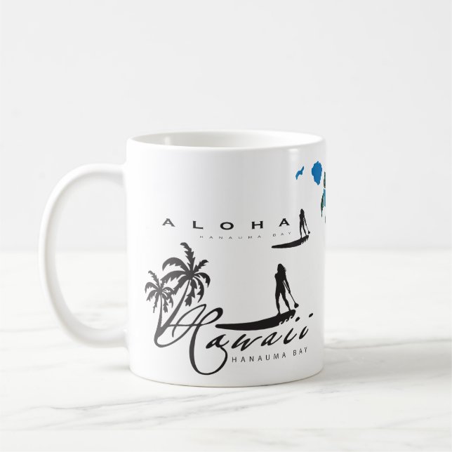 Aloha Hawaii Islands Surfing Coffee Mug (Left)