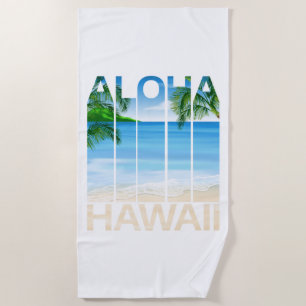 Aloha Hawaii Islands Tropical Beach Towel