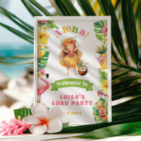Aloha Hawaii Luau birthday party welcome