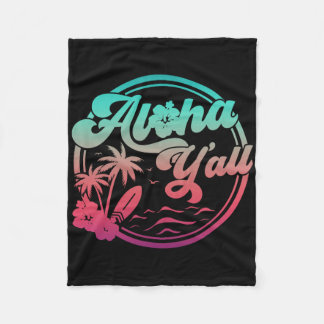 Aloha Hawaii Palm Tree Tropical Hawaiian Island Be Fleece Blanket