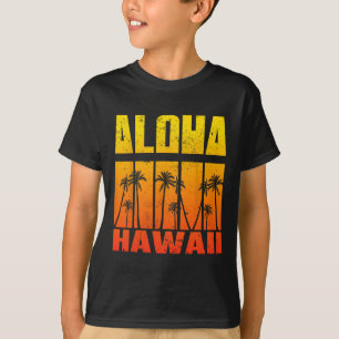 Aloha Hawaii Palm Tree Tropical Hawaiian Island Re T-Shirt