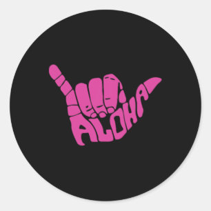 Aloha Hawaii Palm Trees Hawaiian Island Beach Surf Classic Round Sticker