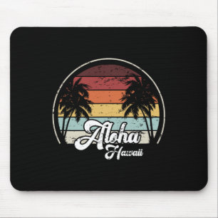 Aloha Hawaii Palms Cool Casual Summer Beach Vacati Mouse Pad