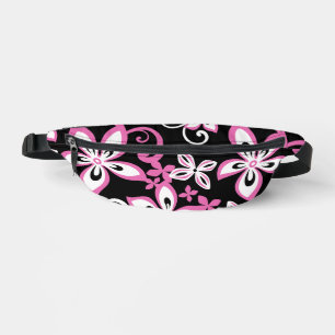 ALOHA HAWAII PATTERN IN BLACK/PINK BUM BAGS