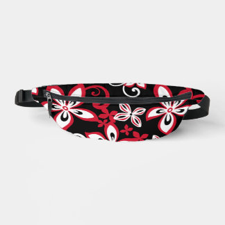 ALOHA HAWAII PATTERN IN BLACK/RED BUM BAGS