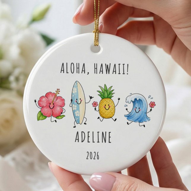 Aloha Hawaii Personalised Travel Ornament (Creator Uploaded)
