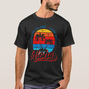 Aloha Hawaii Retro Vintage Sunset For Summer Vacat T-Shirt