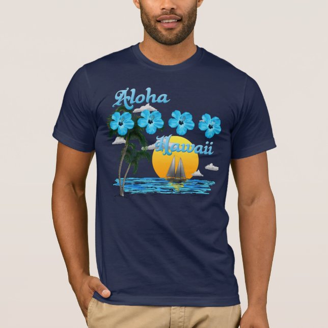 Aloha Hawaii Sailing Sunset T-Shirt (Front)