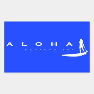 Aloha Hawaii Stand Up Paddling Rectangular Sticker