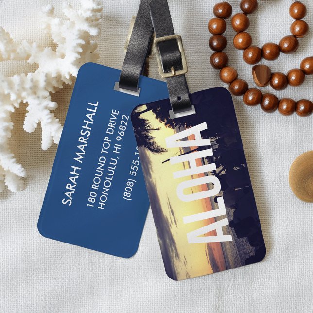 Aloha Hawaii Sunset Luggage Tag (Creator Uploaded)