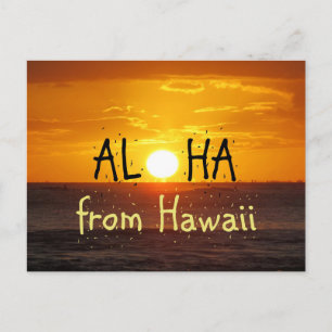 Aloha Hawaii Sunset Ocean 2 Postcard