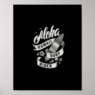 aloha hawaii surf rider poster
