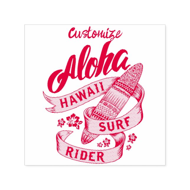 Aloha Hawaii Surf Rider Thunder_Cove  Self-inking Stamp (Design)