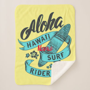 Aloha Hawaii Surf Rider Thunder_Cove Sherpa Blanket