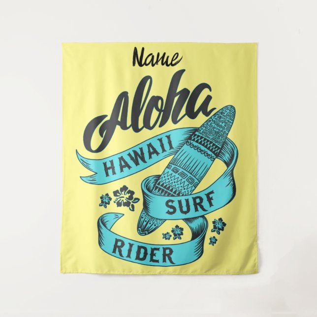 Aloha Hawaii Surf Rider Thunder_Cove Tapestry (Front)