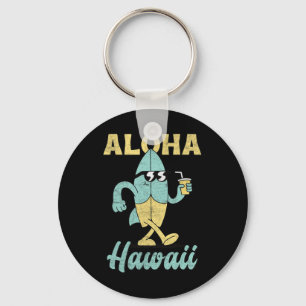 Aloha Hawaii Surfboard Surfing Surf Funny Hawaiian Key Ring