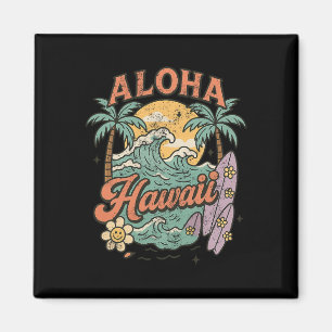 Aloha Hawaii Surfing Design Tropical Summer  Magnet