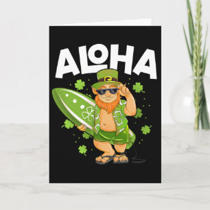 Aloha Hawaii Surfing Leprechaun St Patricks Day Ha Card