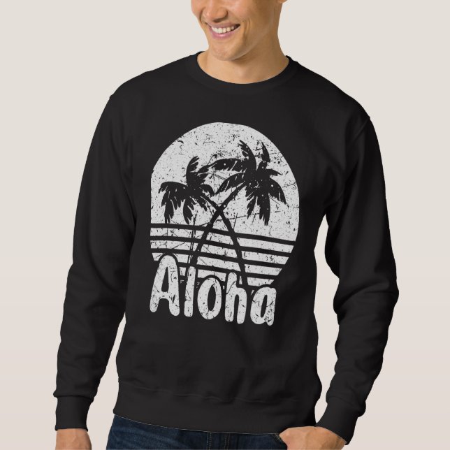 Aloha Hawaii Surfing Retro Sunset 36 Sweatshirt (Front)