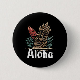 Aloha Hawaii Surfing Retro Sunset 6 Cm Round Badge