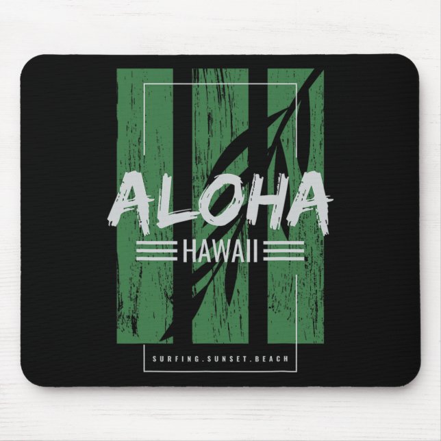 Aloha Hawaii Surfing Sunset Beach  Mouse Pad (Front)