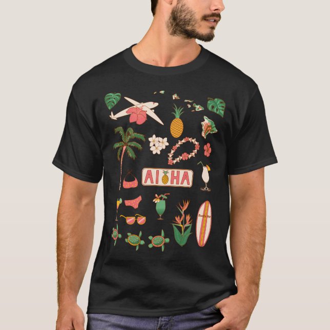 Aloha Hawaii Travel Graphics T-Shirt (Front)